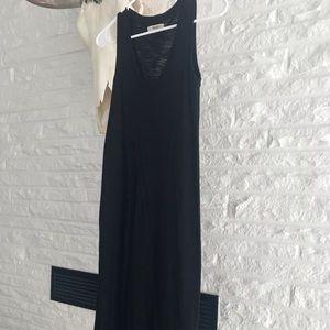 Simple black breathable summer dress